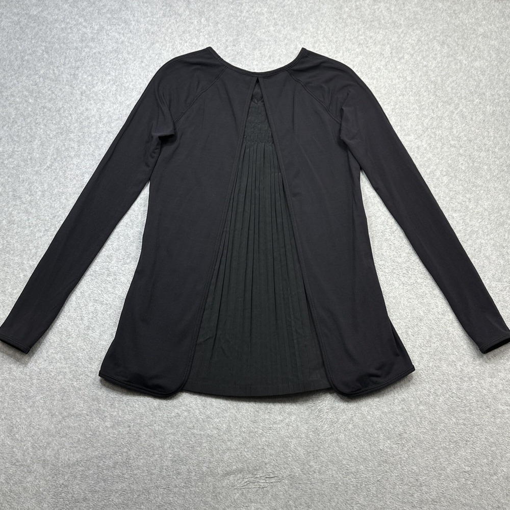 Lululemon Making Moves Top Women 4 Black Blue Split Back Pleated Athleisure Wear - Picture 10 of 12